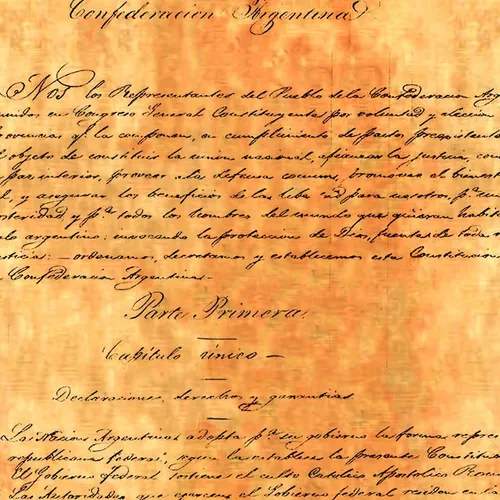 Cuadro Pergamino Preámbulo Constitución Argentina - 1ra Pág.