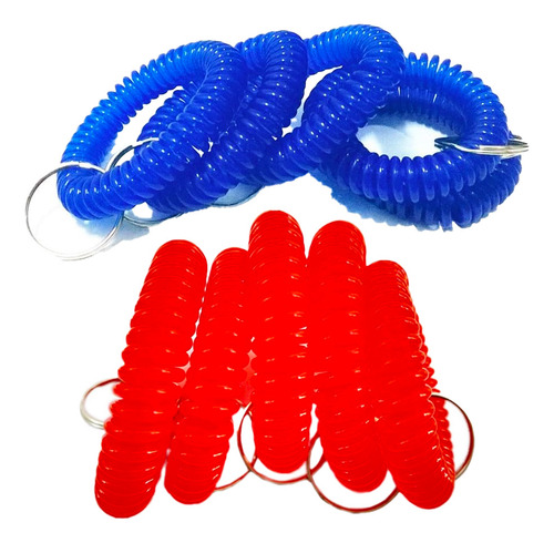 Llavero Elastico Espiral Pulsera Escolar Oficina 55mm 24 Pzs Color Mixto Al Azar