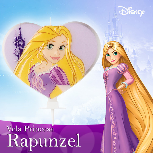 Vela Princesa - Rapunzel - 1 Unidade - Silver Festas - Rizzo