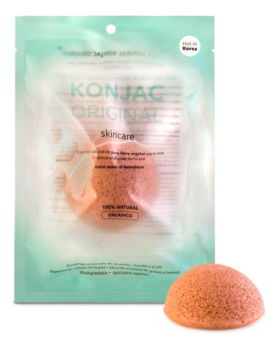 Esponja Facial Konjac Fina Arcilla Rosa Piles Asperas