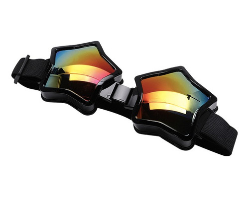 Lentes De Sol Gafas Retro Gogles Ajustable Forma Estrella Pr Negro