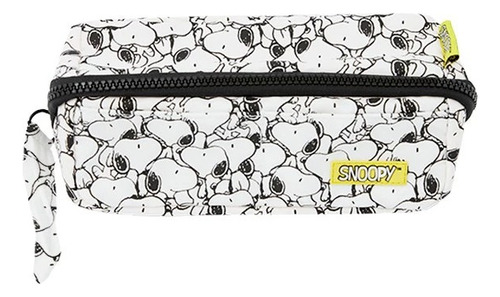 Cartuchera Canopla Escolar Wide Snoopy Charlie Brown Mooving Color Blanco Y Negro