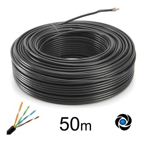 Imagen 3 de 6 de Cable Rollo 50mts 50m Utp Exterior Cat 5e Red Tira Led Cctv