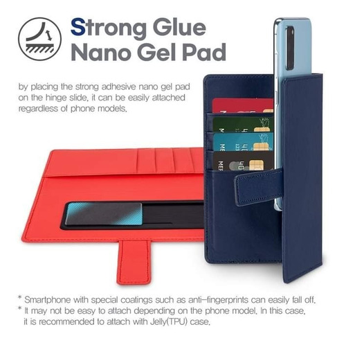 Imagen 5 de 10 de Funda Universal Con Tarjetero Deslizable Adherencia Nanopad