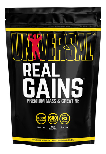 Hipercalórico Real Gains 3kg - Universal Nutrition Sabor Vanilla Ice Cream