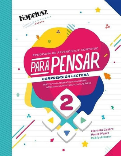 Libro - Matematica Lengua 2 Para Pensar - 2019-equipo Edito