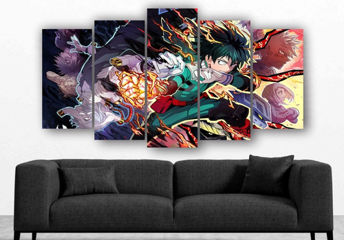 Set De 5 Cuadros Decorativo My Hero Academia Anime 04