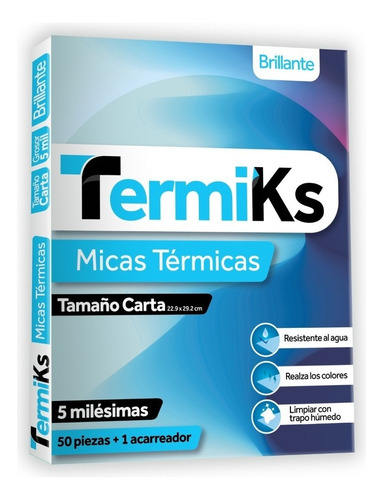 Mica Termica Tamaño Carta Termiks 5ml (50 Pzas)