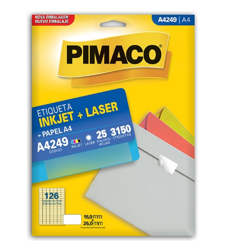 Etiqueta Pimaco Inkjet+laser Branca A4 249