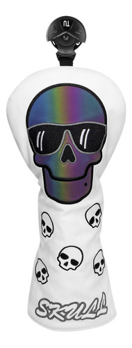 Skull Golf Wood Headcover Golf Drivers Head Cover Blanco A