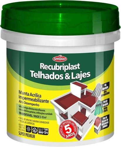Imagem 1 de 7 de Manta Acrílica Impermeabiliz. Telhados E Lajes 4 Kg