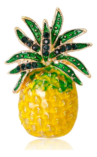 Broche Con Cuello Esmaltado Con Forma De Piña Con Dibujos An