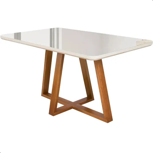 Mesa De Jantar Retangular Rt Mobilia 4 Lugares 1,20x80 Cm Off Whi...
