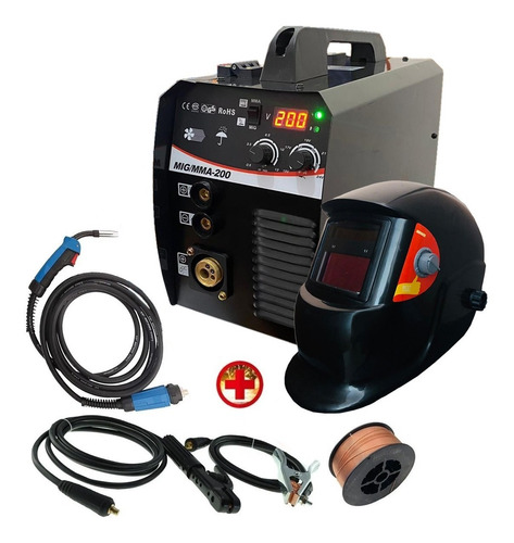 Kit Soldadora 2 En 1 Mig Electrodo + Careta + Alambre Pa