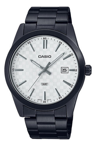 Reloj Hombre Casio Mtp-vd03b-7audf Core Mens Color De La Correa Negro Color Del Bisel Negro Color Del Fondo Blanco