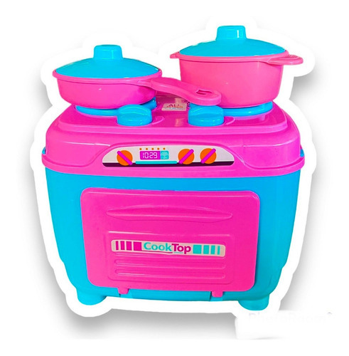 Kit Fogãozinho + Panelinhas Cozinha Infantil Brinquedo Rosa