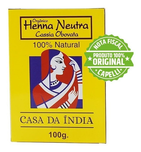 Henna Indiana Neutra 100% Cassia Obovata Casa Da India
