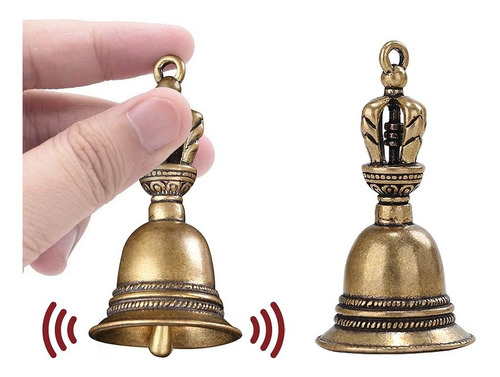 Imagen 2 de 10 de 2 Campana Artesanal Decorativa De Metal - Tamaño: 4.8x2.3cm