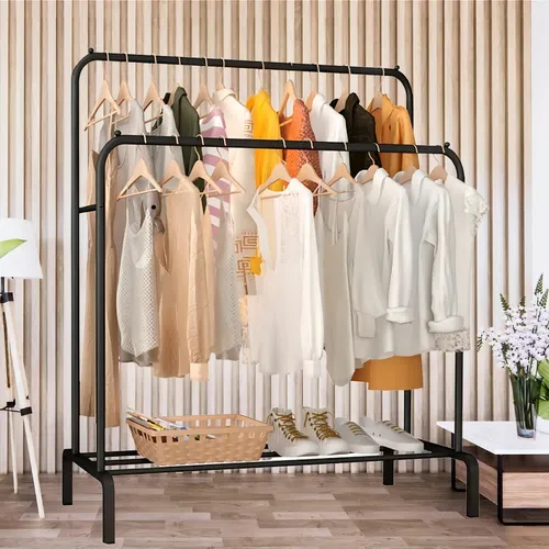 Perchero Metálico Doble Closet Exhibición Organizador Hogar Color