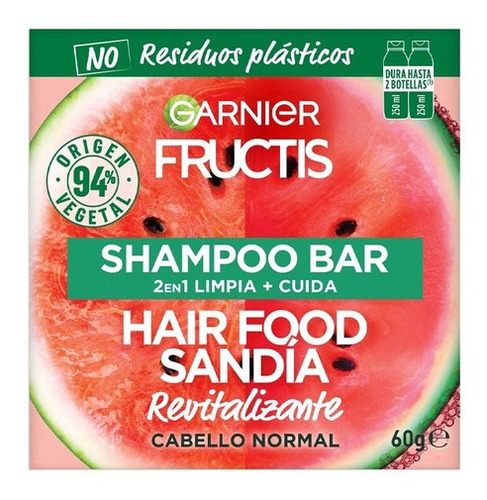 Shampoo En Barra Garnier Hair Food Sandía Fructis