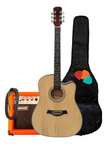 Guitarra Sunset Fk60 Electroacústica 2eq + Amplificador