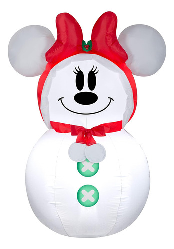 Gemmy Navideño Airblown Inflable Inflable Minnie Mouse Snowm