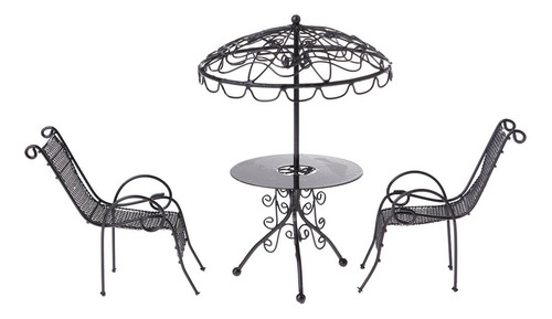 Set De Silla Y De Hierro + Jáula Columpio En Miniatura