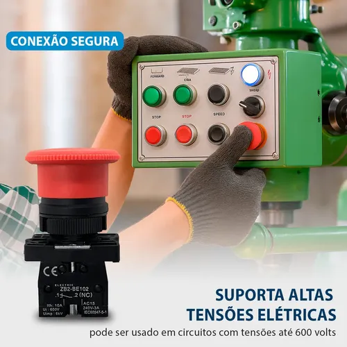 Bby# Pulsador Emergencia Seta Rojo Con Cerradura 1nf 22mm | Cuotas