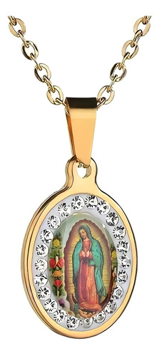 Collar Virgen Guadalupe Enchape De Oro 18 K  