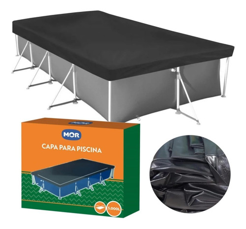 Kit Piscina 5000l Com Capa, Forro, Cloro, Peneira, Flutuador