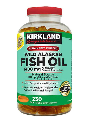 Kirkland Wild Alaskan Fish Oil 1400 Mg., 230 Softgels.