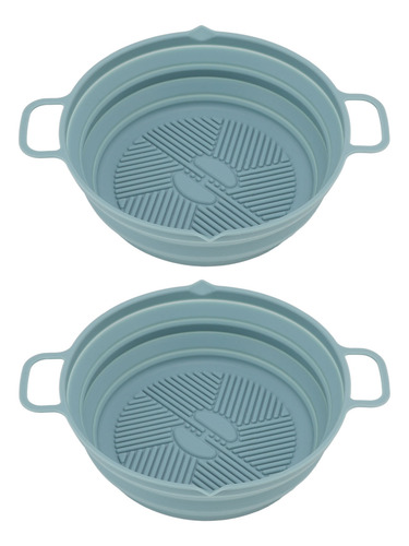 2 Uds Freidora Con Revestimiento De Silicona Olla Plegable