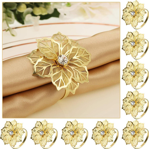 12pcs Servilletero Anillo Flor Servilletero Para Banquete
