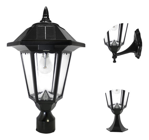 Gama Sonic 99b033 - Luz Solar Negra Para Postes De Lampara,