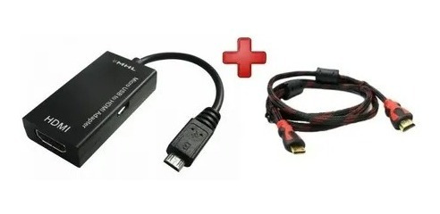 Combo Cable Hdmi Mallado 5 Metros + Cable Mhl Adaptador Cel