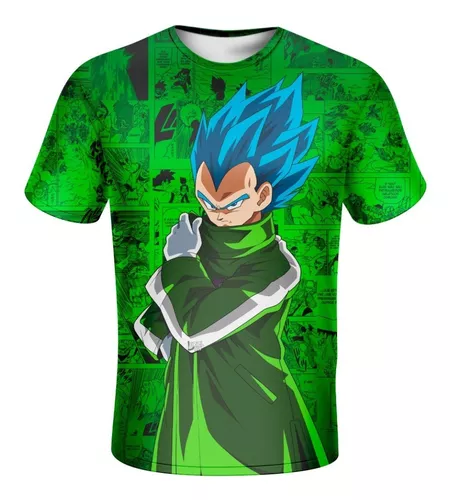 Camisa Fundo Mangá Anime Dragon Ball Vegeta Filme