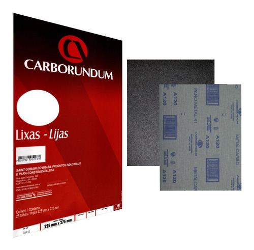 Imagem 1 de 4 de Folha De Lixa Ferro Car41 Pano Metal - 50un - Carborundum