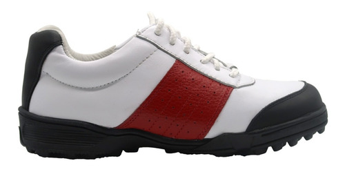 Zapatilla Golf Cuero Combinada Roja, Green Hole 