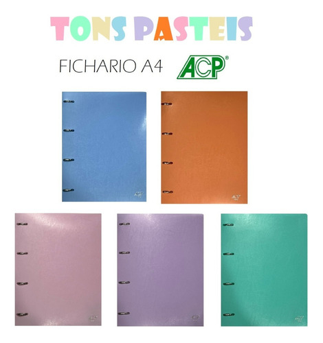 Fichário Argolado A4 Cores Pastel Sweet Acp - Super Novidade Cor Azul