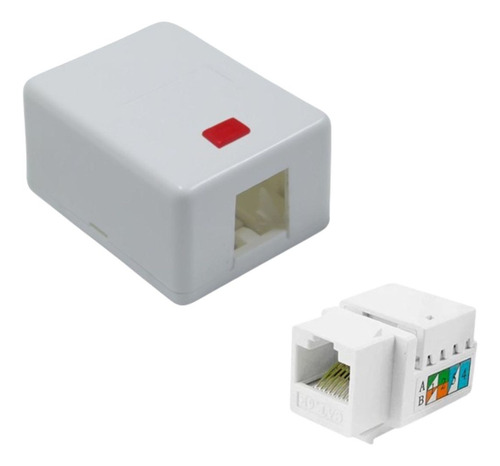 15 Keystone Rj45 Cat5e + 15 Caixa De Superfície - 1 Rj45