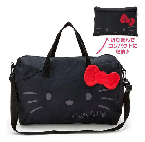Bolsa De Hombro Mujer Dibujos Animados Multicolor. Negro Kitty Níquel Negro