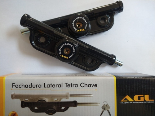 Imagem 4 de 6 de Fechadura Sobrepor Trava Lateral Porta Aço Enrolar Tetra Par