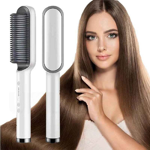 Escova Alisadora Bivolt 3 Em 1 - Alisa, Hidrata, Modela