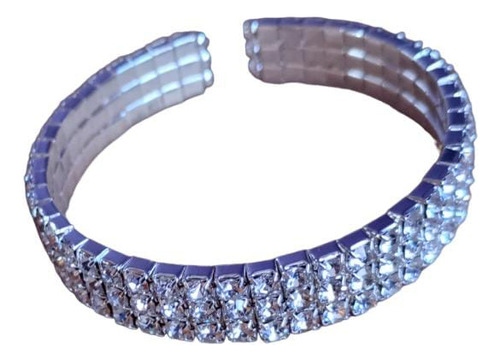 Pulsera Esclava Con Strass Brillosa Para Fiestas 