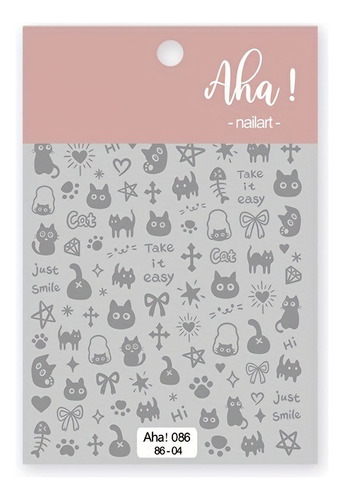 5 Pegatinas Autoadhesivas For Uñas Con Diseño De Gato De