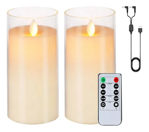 comprar 2 Velas Led Sin Llama Con Batería Recargable A Control Remot