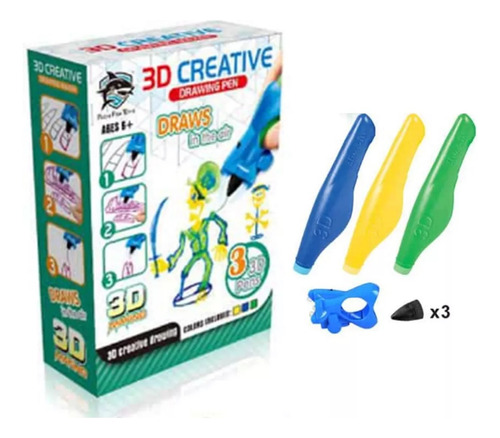 Lápiz 3d Térmico Dibujo Creativo + 3 Tintas Bolígrafo Color 