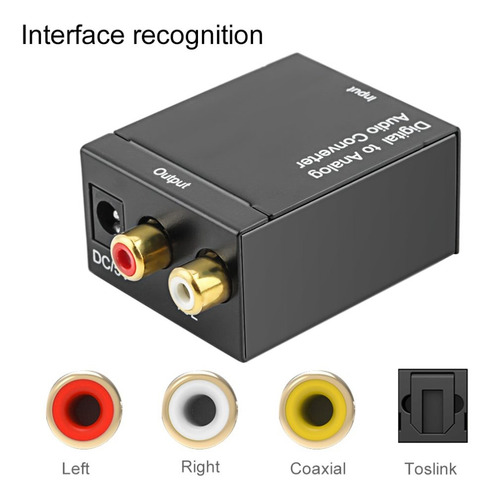 Digital Optical Coaxial Toslink Señal A Analógico Audio Conv