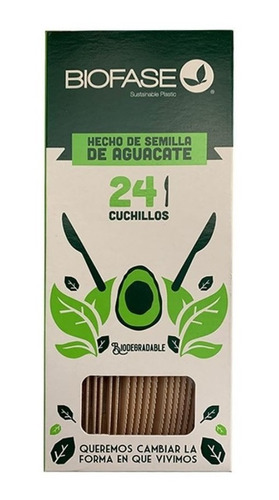 Cuchillos Bio Degradables Ecológico Semilla Aguacate 17 Cm 