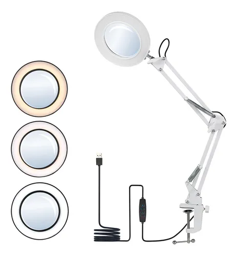 Lupa Con Mesa De 10 Niveles De Lámpara Y Led De Brillo Color De La Luz Blanco